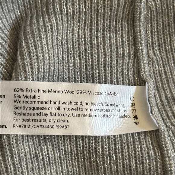 Eileen Fisher Metallic Merino Wool Open Cardigan - Picture 7 of 9